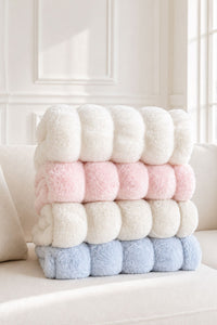 Double-Ruched Faux Fur Blankets