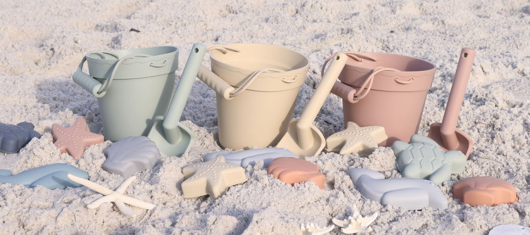 silicone kids beach buckets 