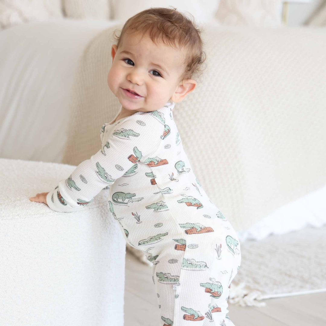alligator romper pajama