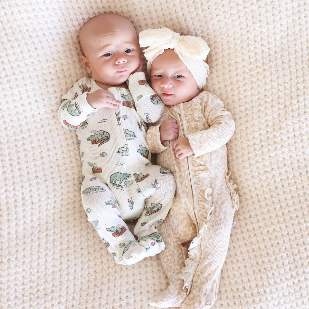 later gator and lovely leopard baby footies