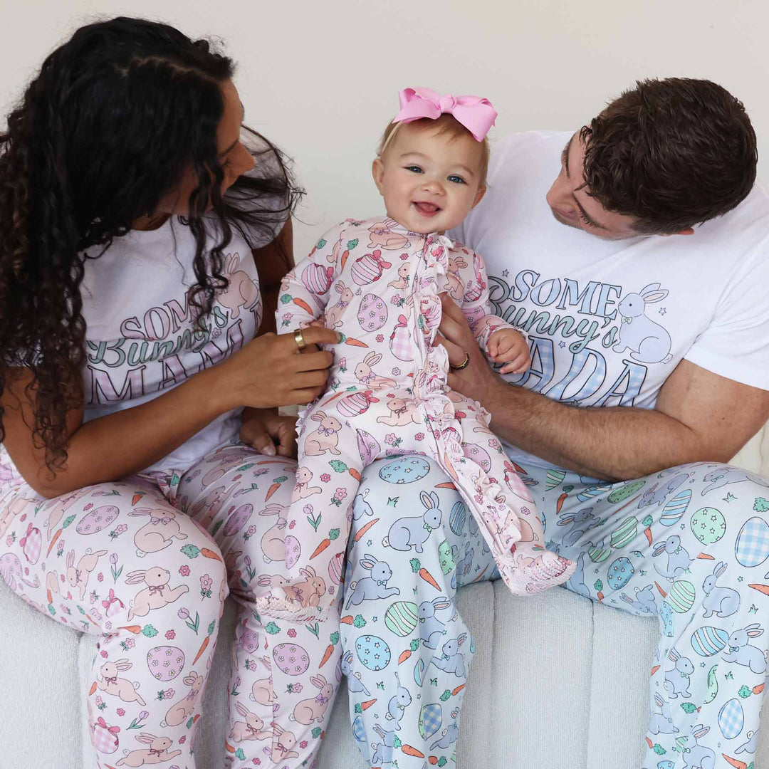 hoppy spring easter family matching pajamas 