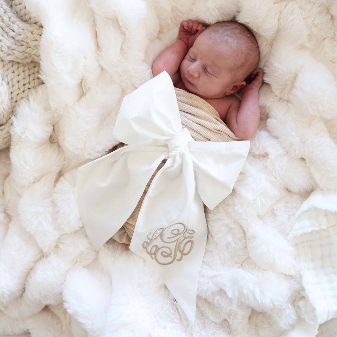 ivory monogrammed sash 