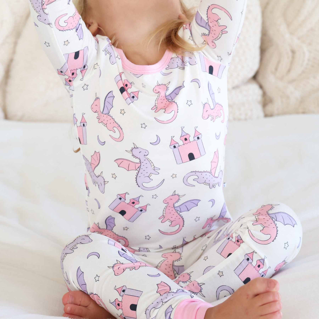 pink dragon themed pajama set