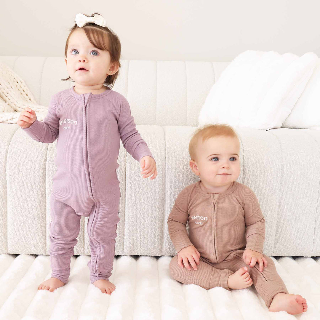 embroidered convertible zip rompers and zipper footies