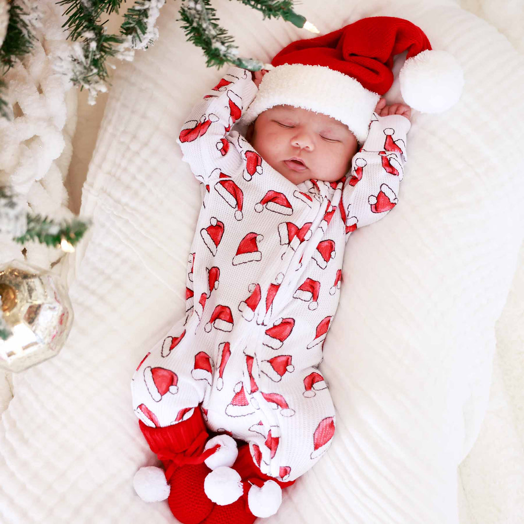 santa hat footie for babies 