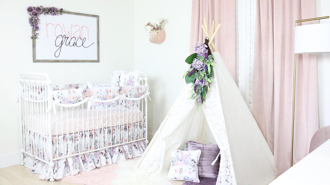 rowan's dusty purple floral nursery