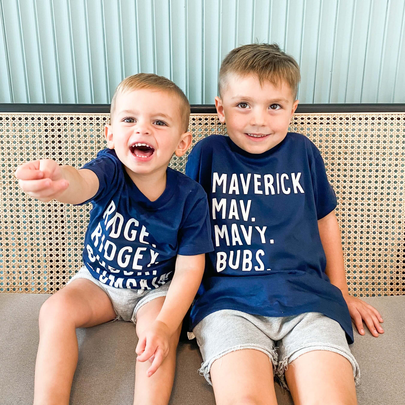 personalized nickname kids graphic tee navy