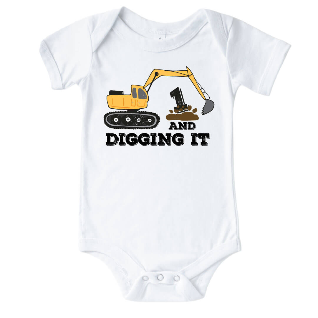 1 and digging it graphic onesie 