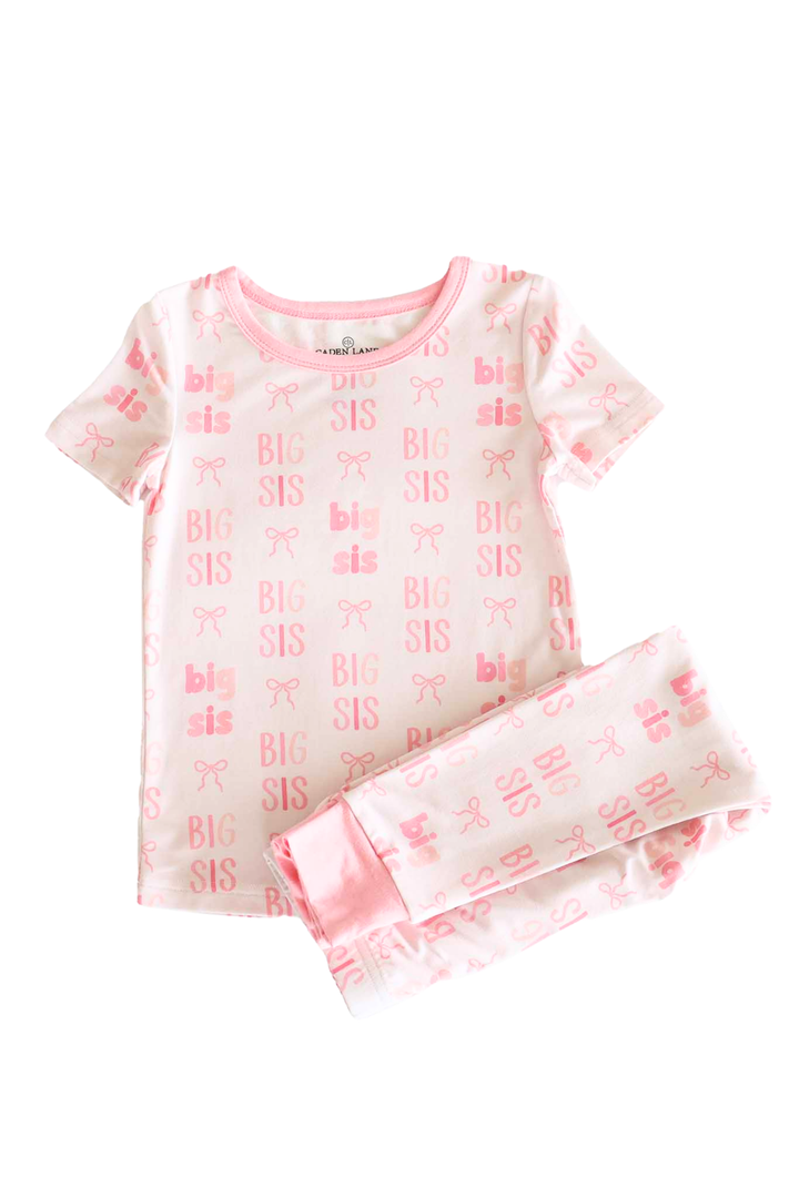 big sis short sleeve pajama set for girls 