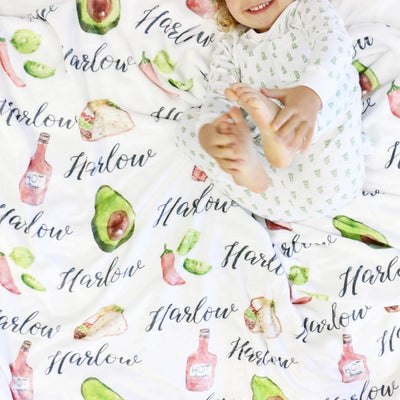 avocado cutie personalized toddler blanket 