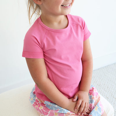 little girl's athletic top hot pink 