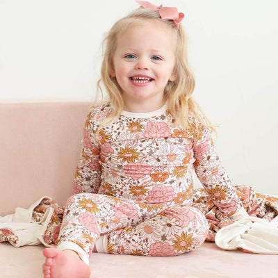 boho floral pajamas for kids 