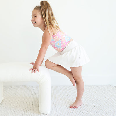 cloud active athletic skirt for kids in white