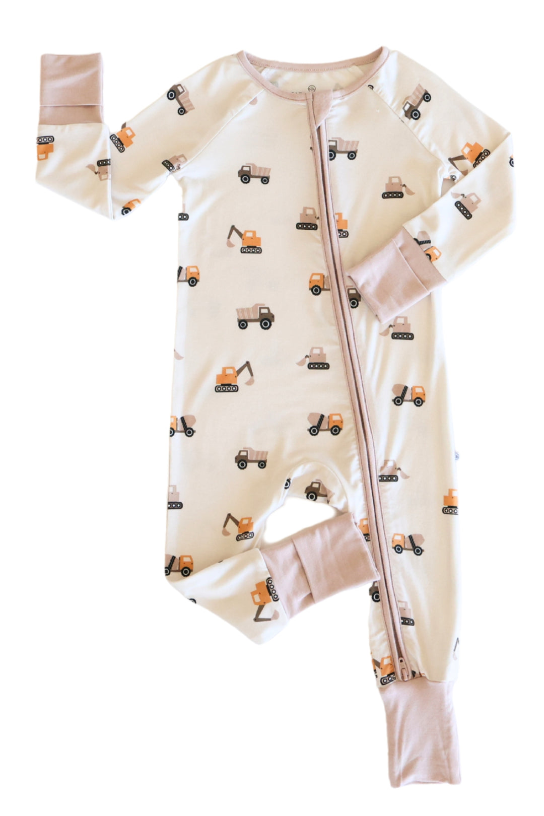 little builder neutral convertible zip romper