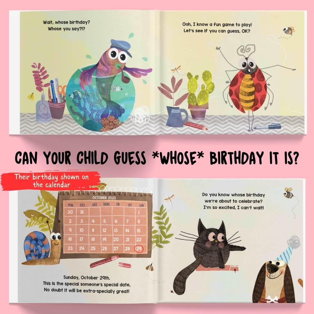 guess whose birthday it is personalized book for kids 