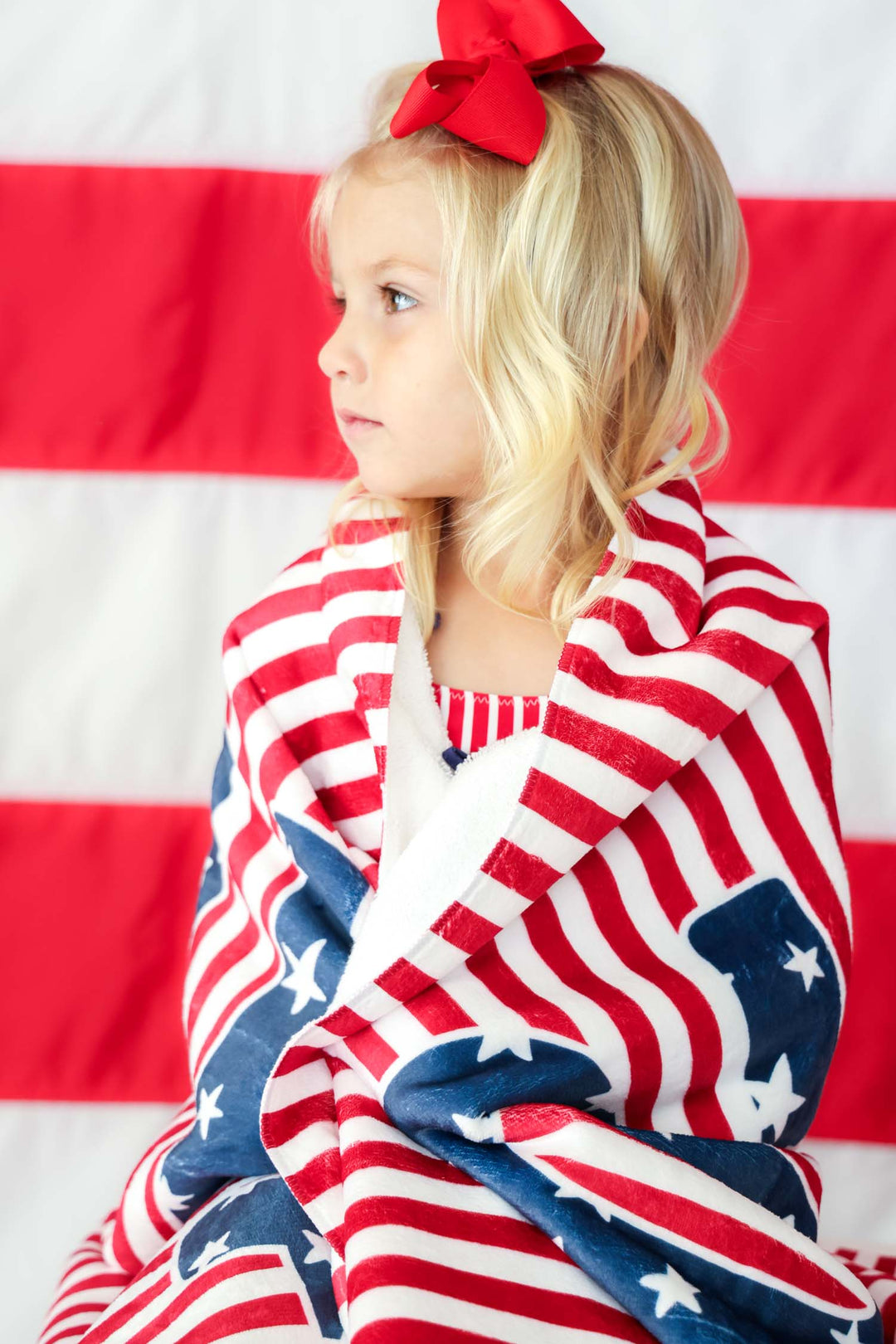 Personalized Stars & Stripes Party beach towel view 7 | 4th of July | Caden Lane