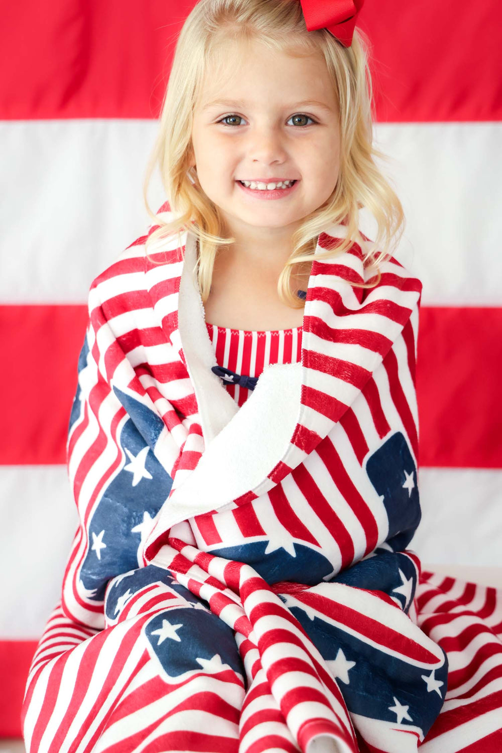 Personalized Stars & Stripes Party beach towel view 4 | 4th of July | Caden Lane