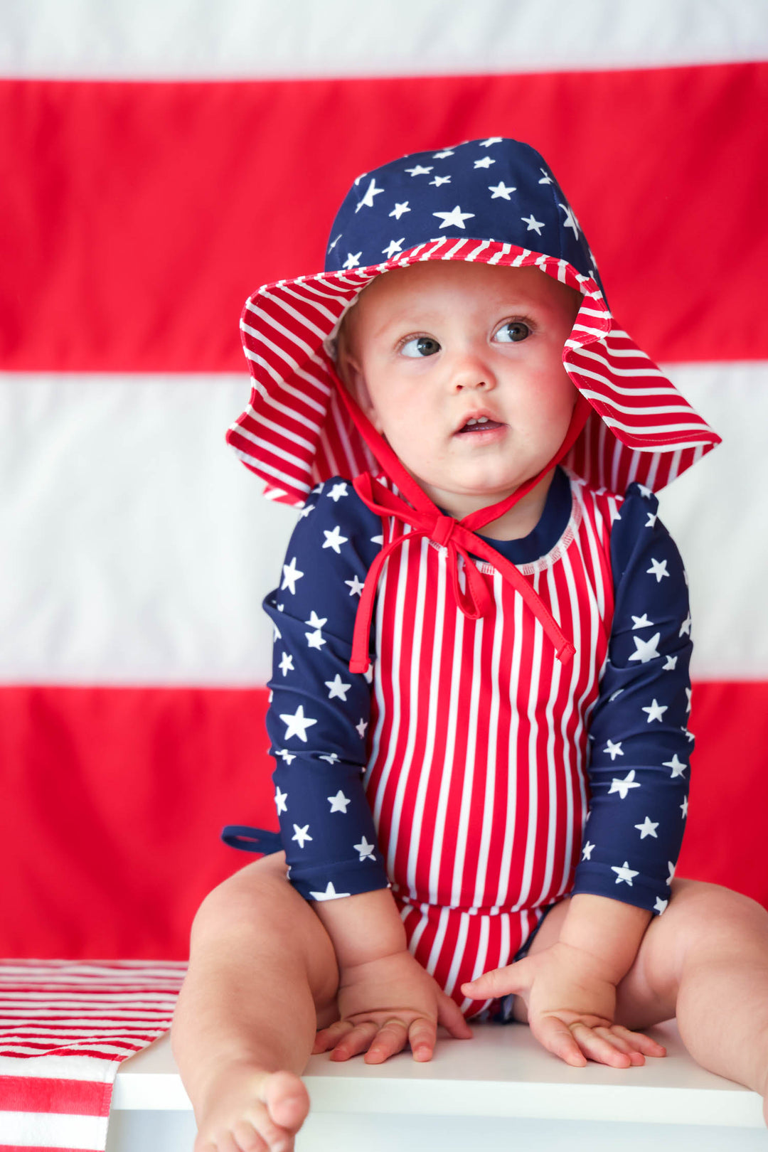 Stars & Stripes Party sun hat view 6 | 4th of July beach | Caden Lane
