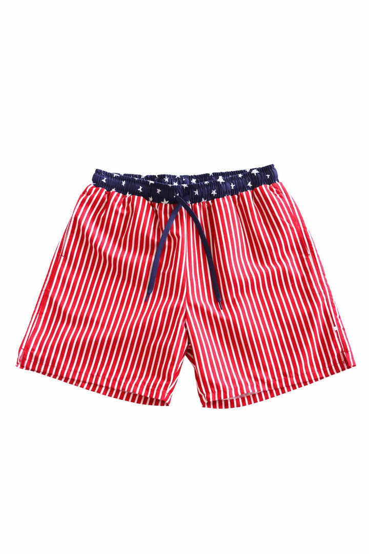 Stars & Stripes Party men's swim trunks | American flag print | patriotic 4th of July swim | Caden Lane