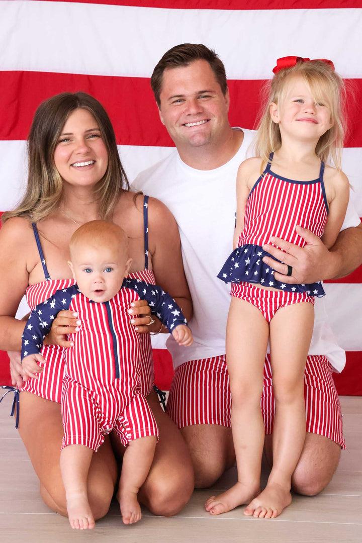 4th of july family matching swimsuits 