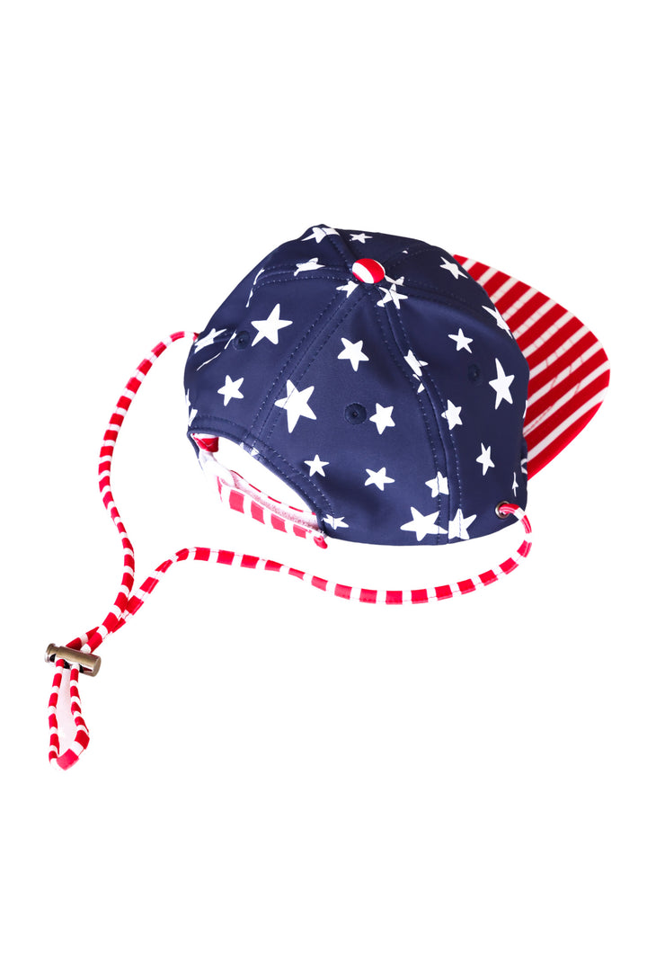 Kids Stars & Stripes Party surf hat view 3 | 4th of July swim accessory | Caden Lane
