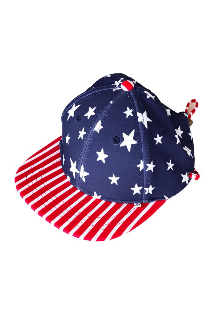 Kids surf hat | Stars & Stripes Party | 4th of July sun hat with UPF protection | Caden Lane