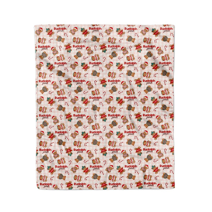 beary christmas neutral personalized blanket for kids 