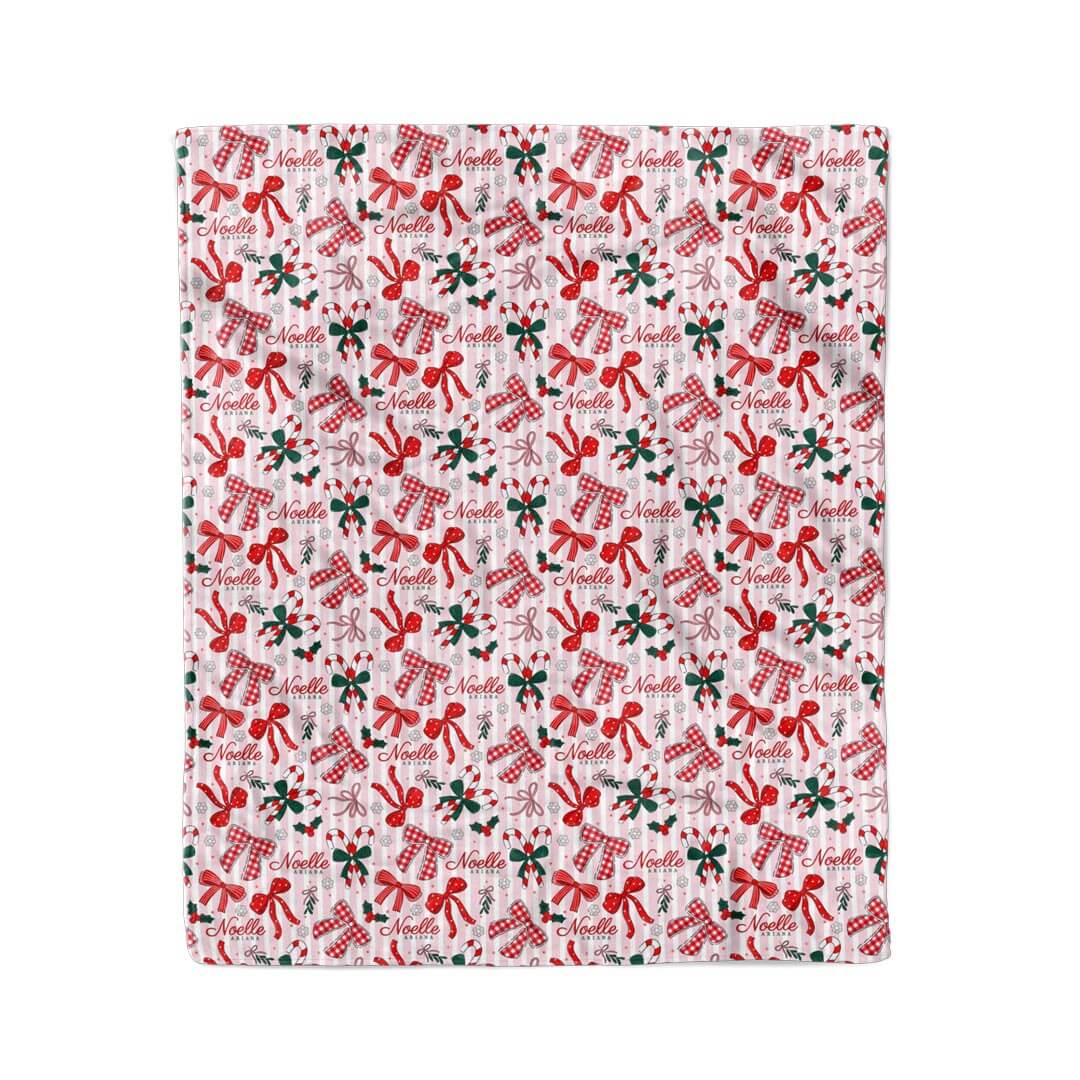bow what personalized name blanket for girls 