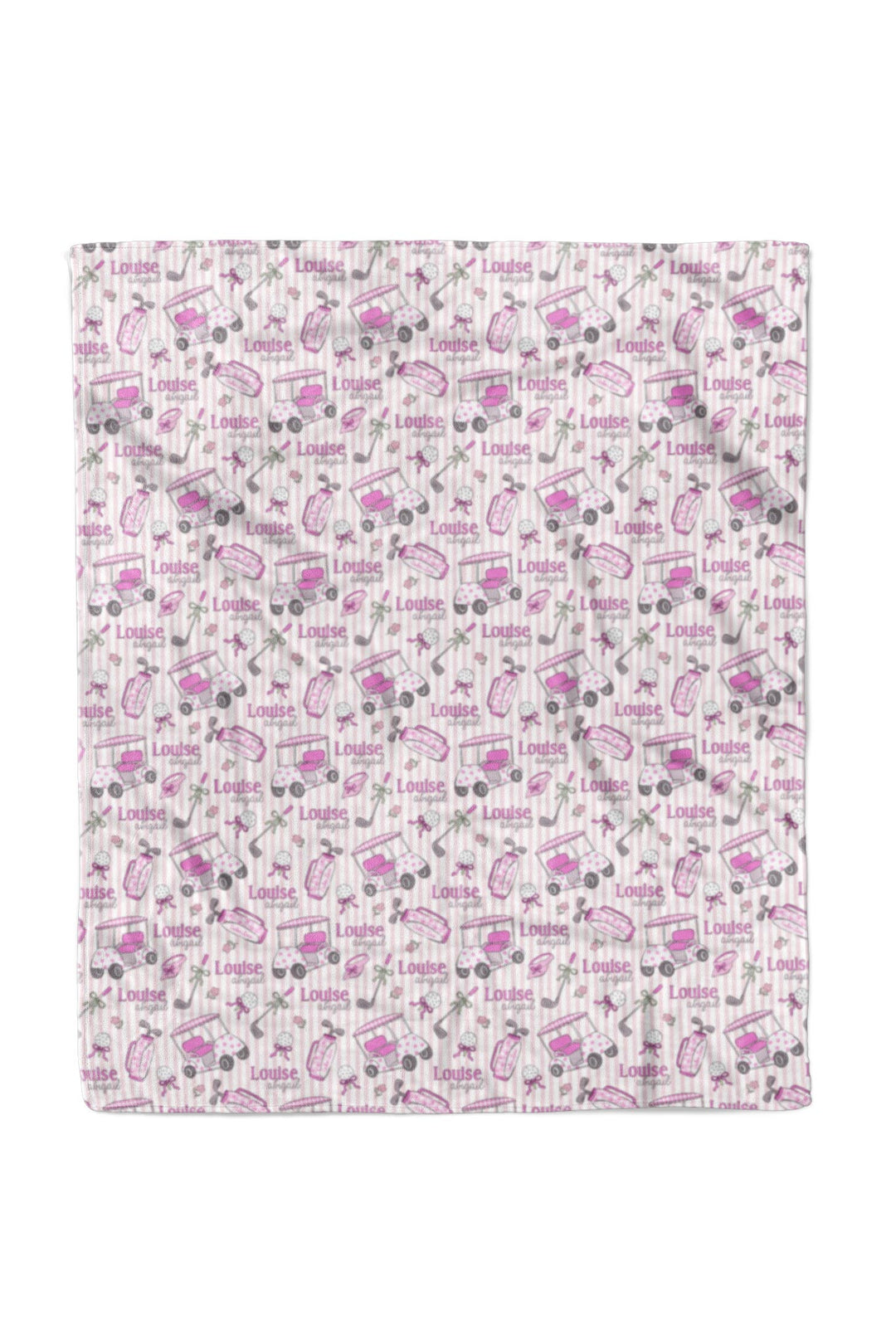 golf caddie crew pink 50x60 kids blanket, flat lay