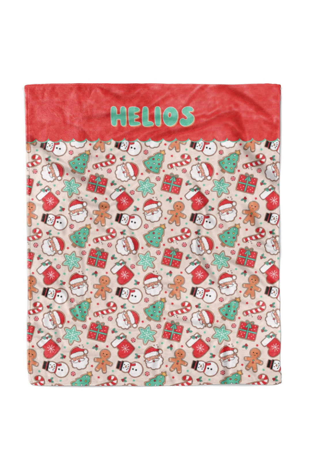 Lane & Leash personalized Christmas pet blanket with Christmas cookies design. 