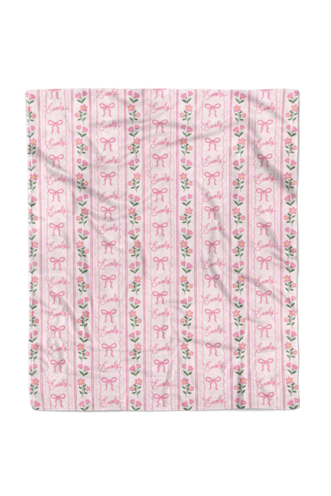 caden lane coquette garden personalized kids blanket - bows and blooms