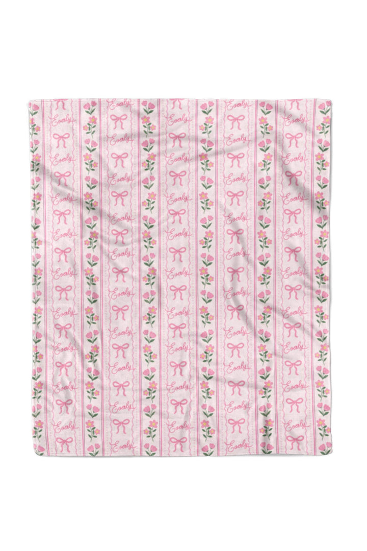 caden lane coquette garden personalized kids blanket - bows and blooms