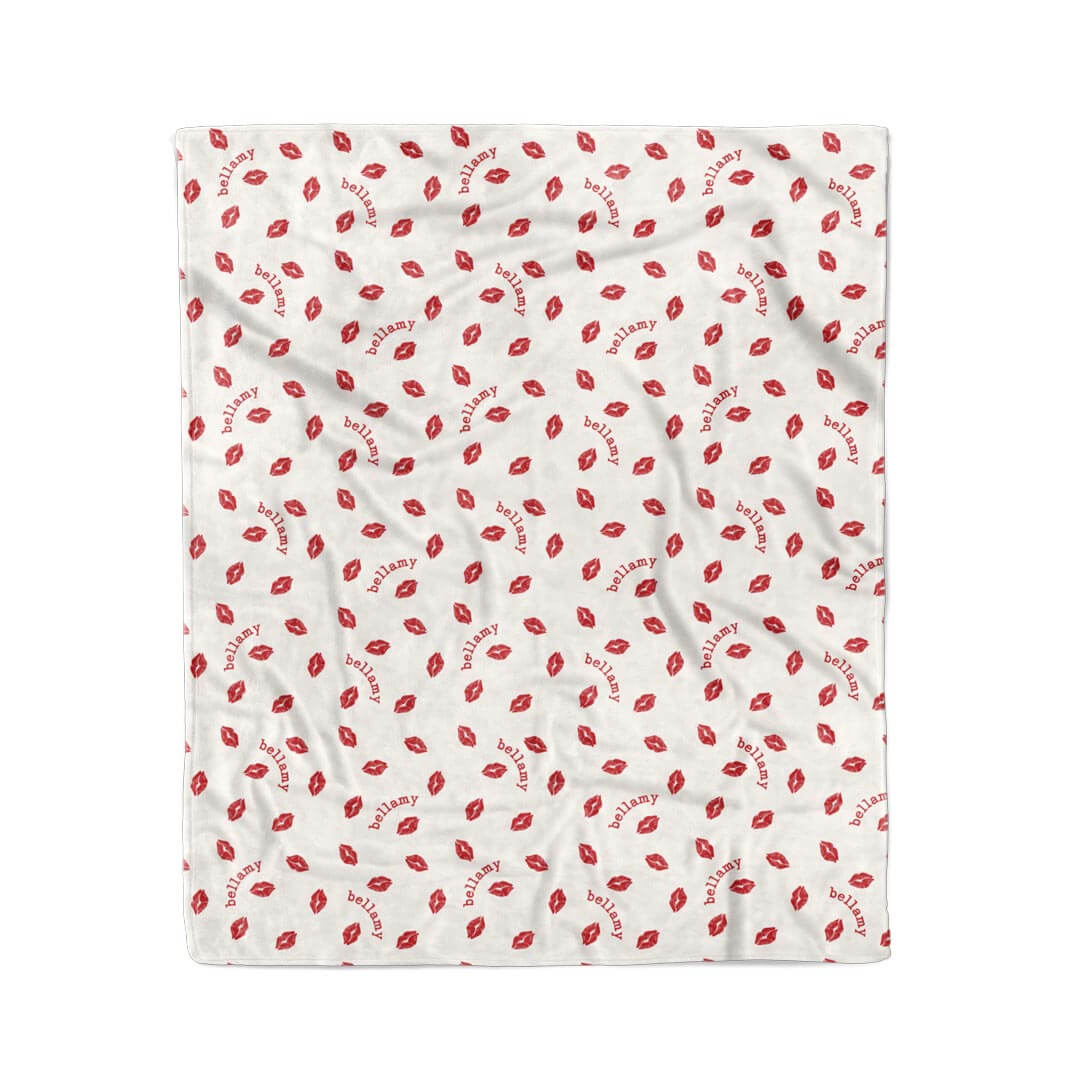 50x60 personalized blanket for kids with red lips 