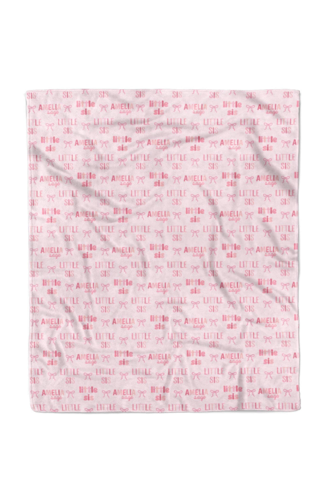 50 x 60 little sis bow personalized blanket for girls 