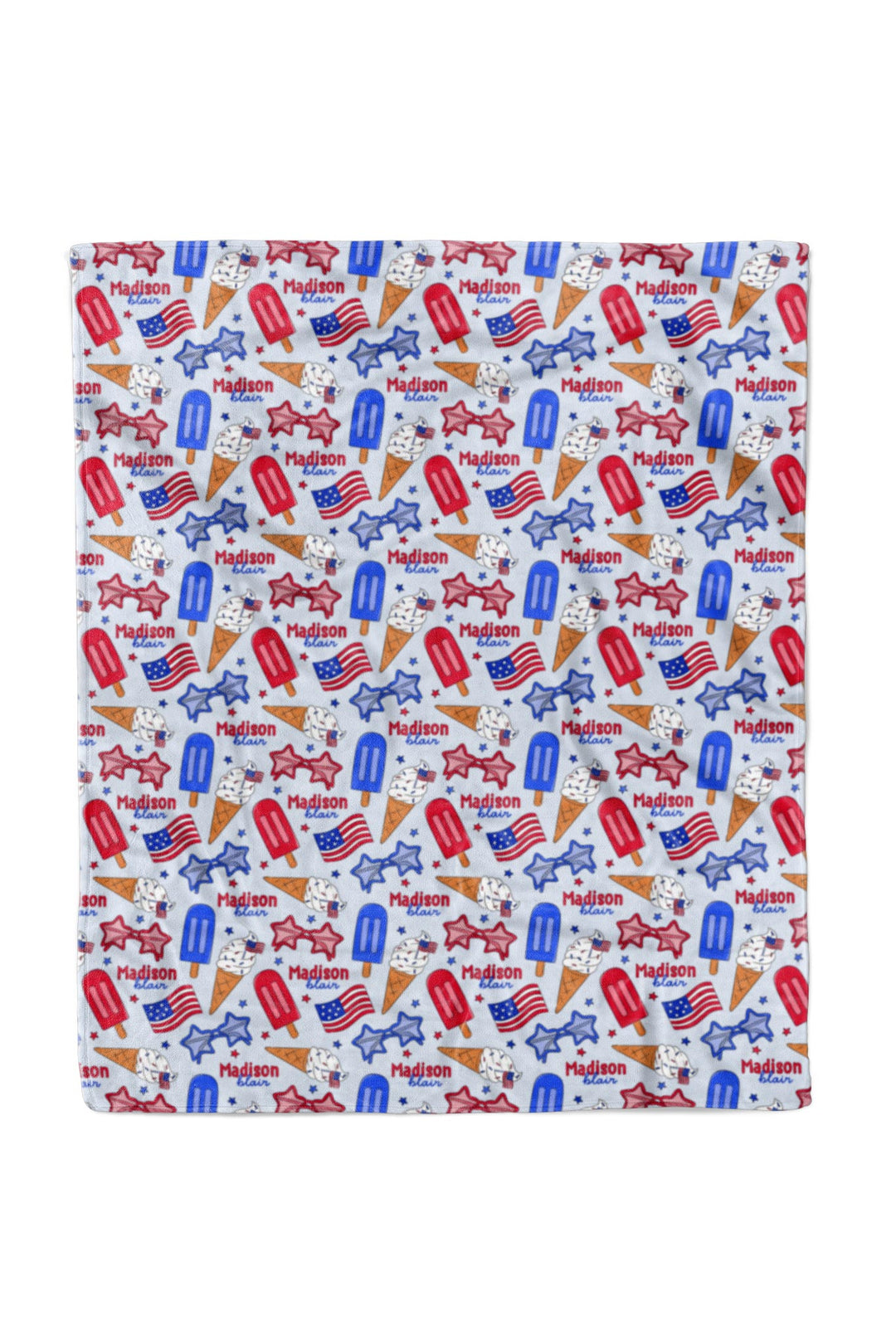caden lane personalized 4th of july kids blanket - red white and cool patriotic personalized gift