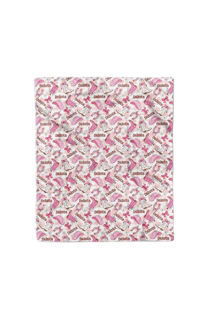50 x 60 personalized rodeo dreams blanket in pink 