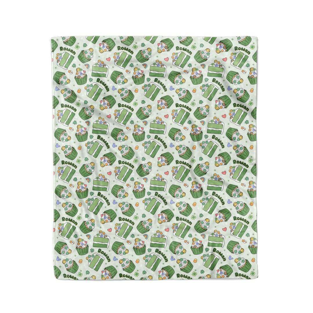 50x60 personalized blanket for kids st. patrick's day dessert themed 