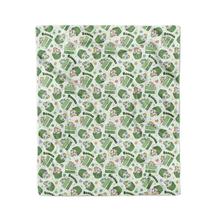 50x60 personalized blanket for kids st. patrick's day dessert themed 