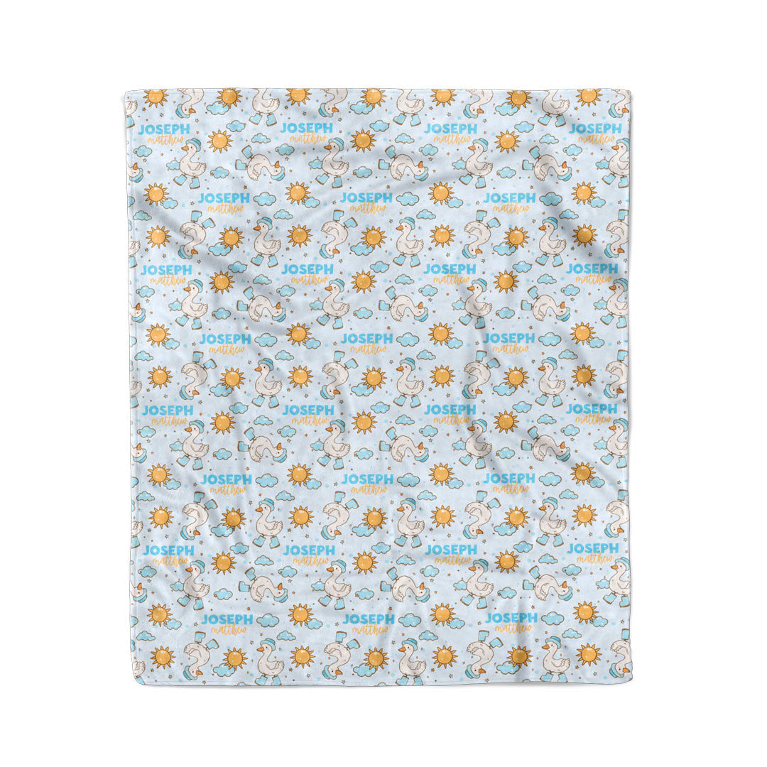 kids personalized goose blanket for boys 
