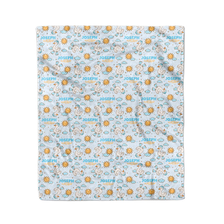 kids personalized goose blanket for boys 