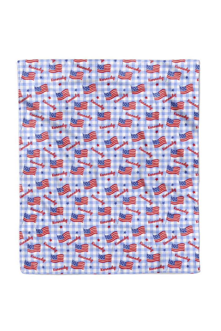 bamboo waffle kids blanket in star spangled picnic - 4th of july (image 8)