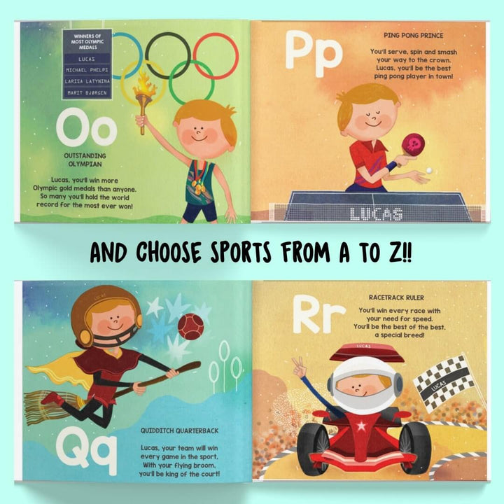 a to z alphabetical book for kids sports