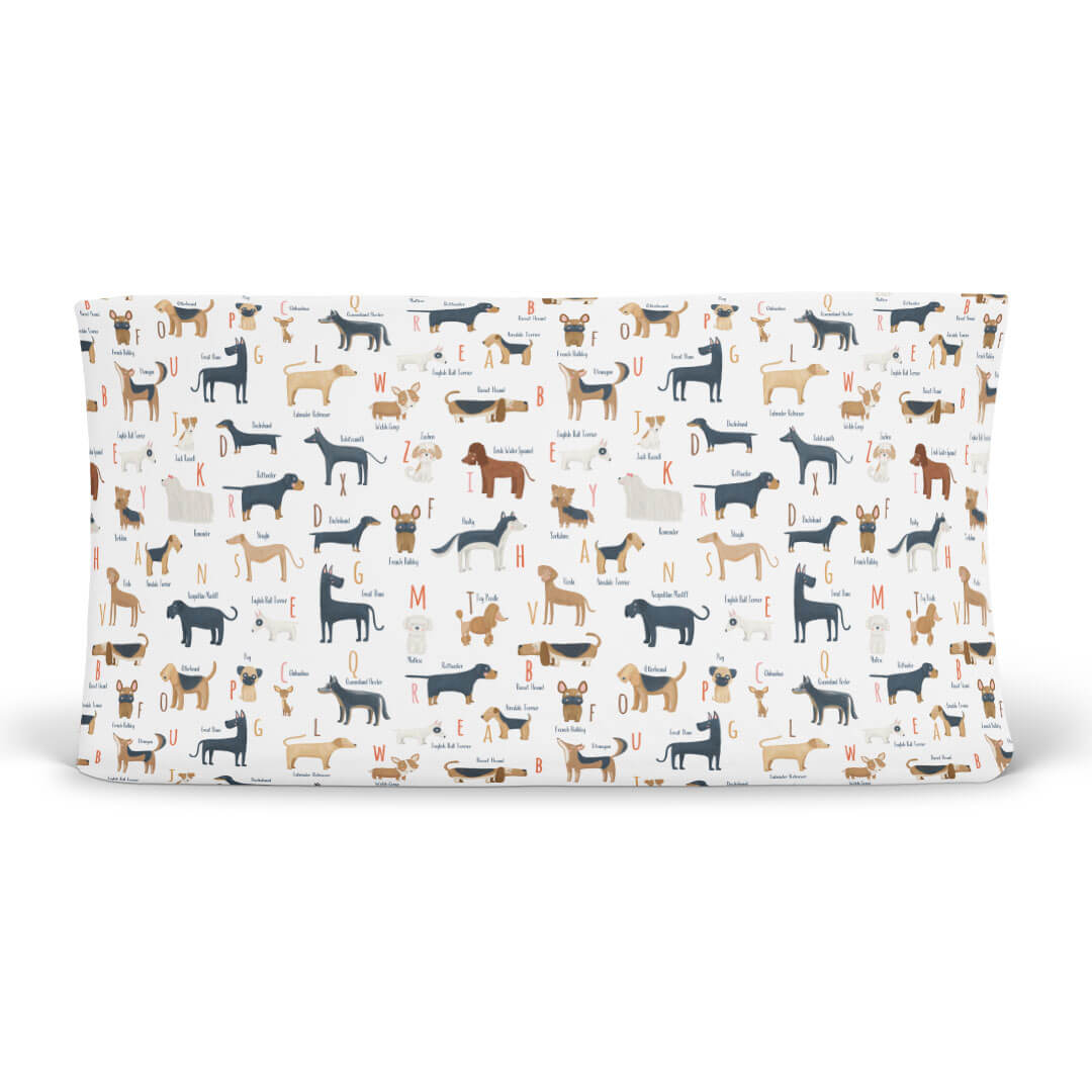 dog and alphabet changing pad cover 