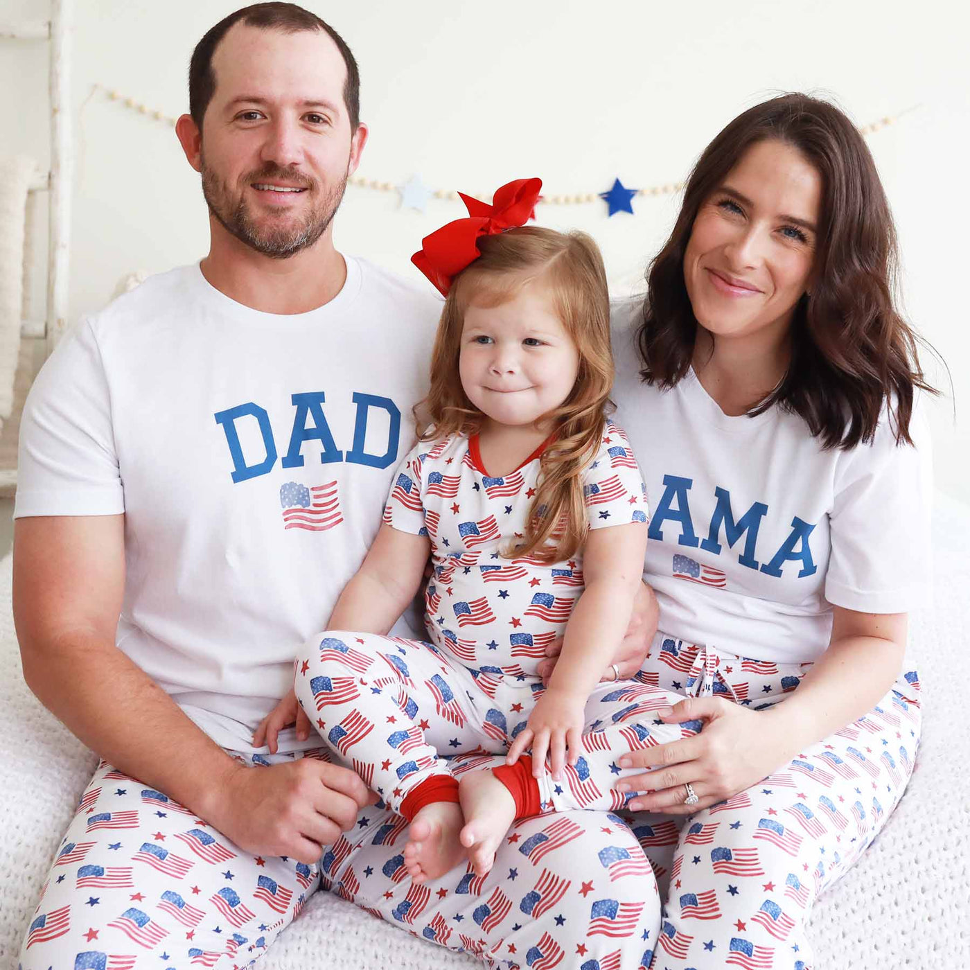 4th of july dad graphic tee matching family pajamas 