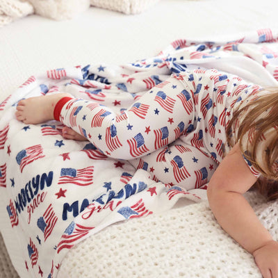 flag personalized kids blanket 