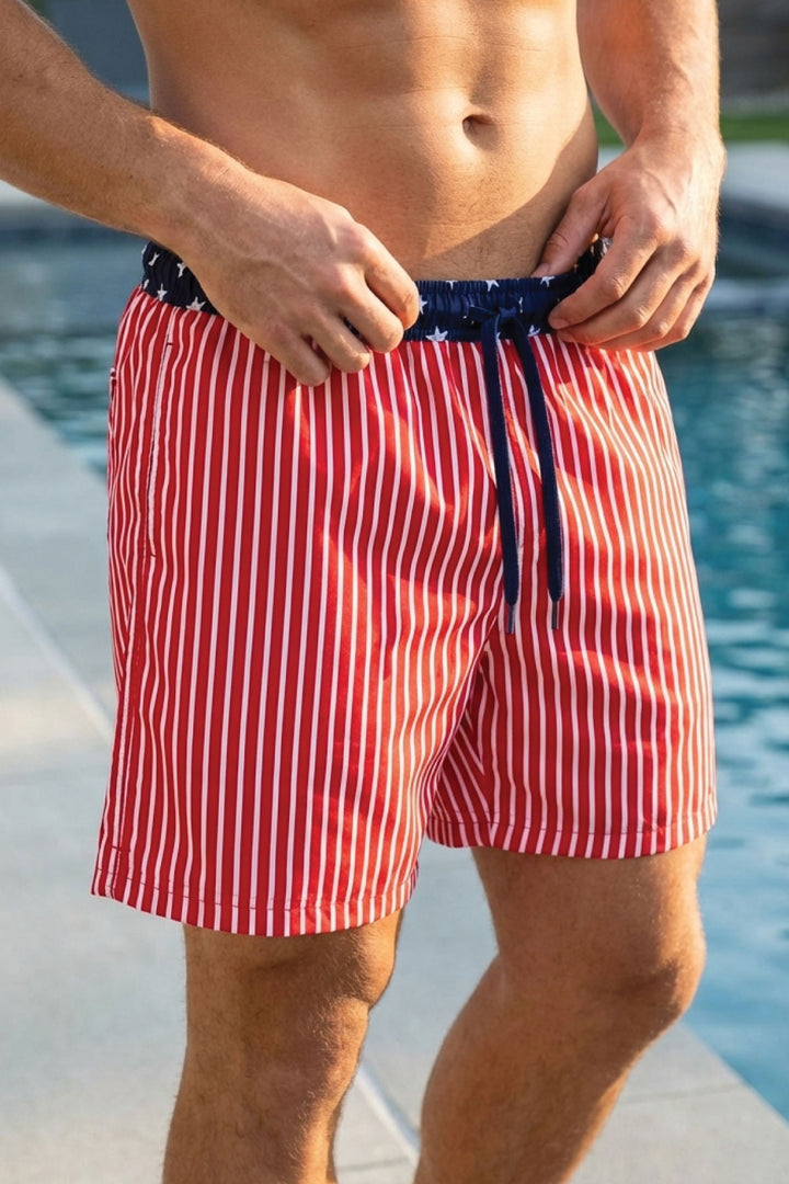 Men's swim trunks | Stars & Stripes Party 4th of July swim | family matching USA swimwear | Caden Lane