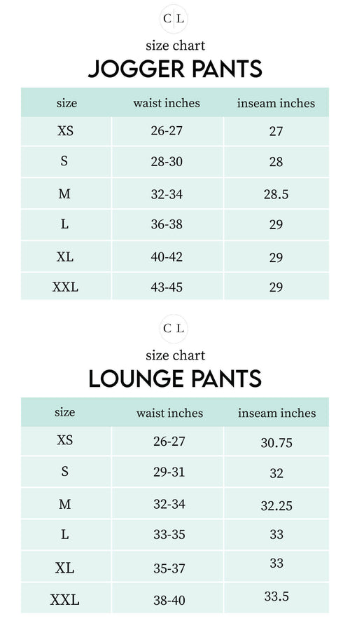 Sizing chart