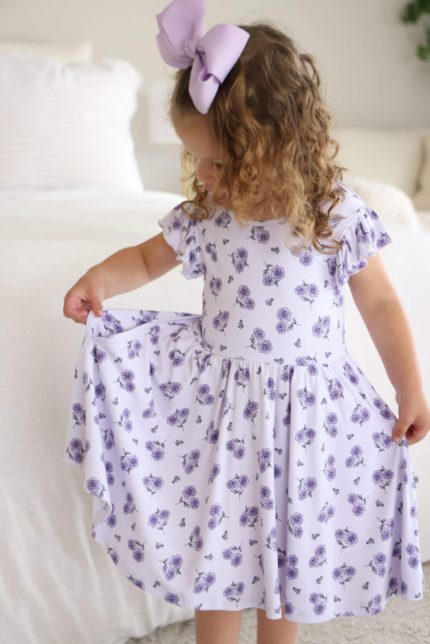 Ruffle Twirl Dress | Amethyst Garden