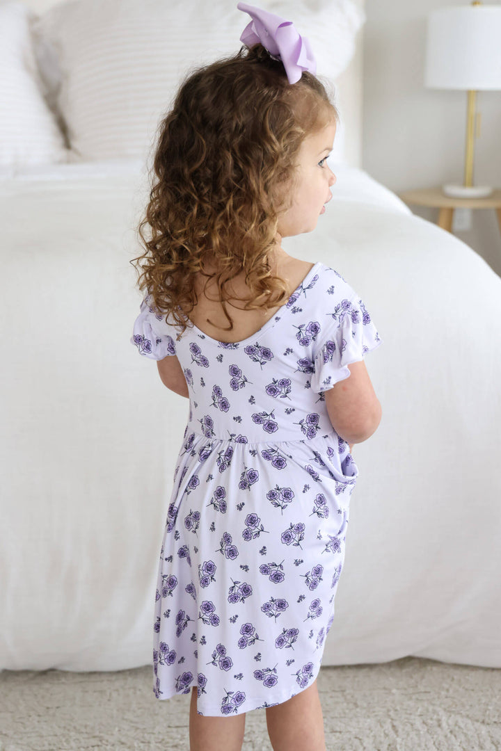 caden lane purple floral ruffle dress for girls