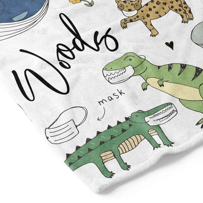 personalized kids blanket animals with masks 
